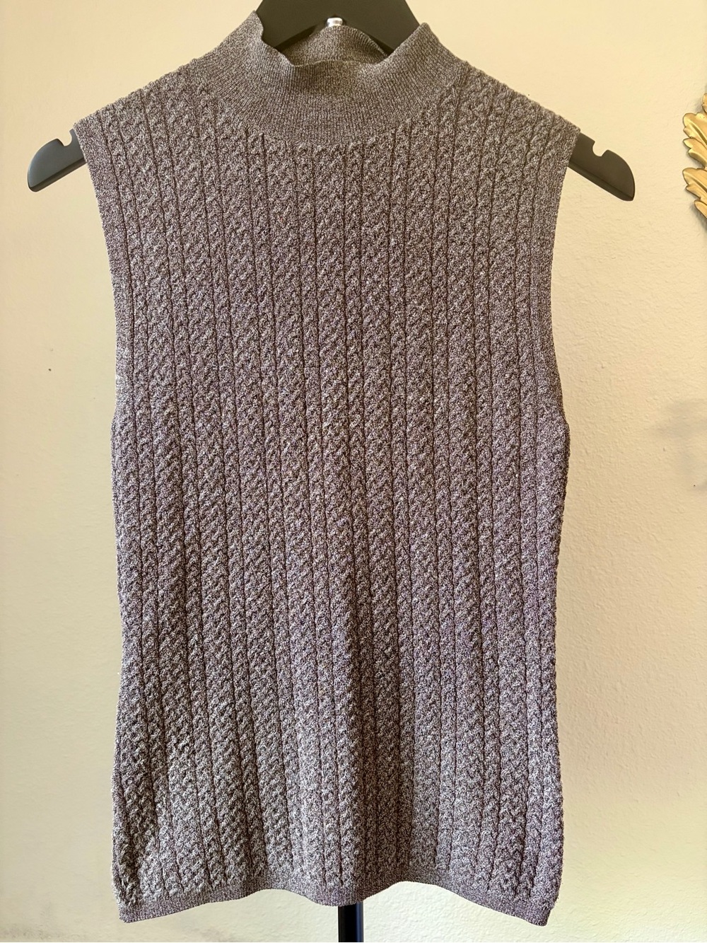 Theory Metallic Brown Sleeveless Turtleneck / Tank Top Size Small
